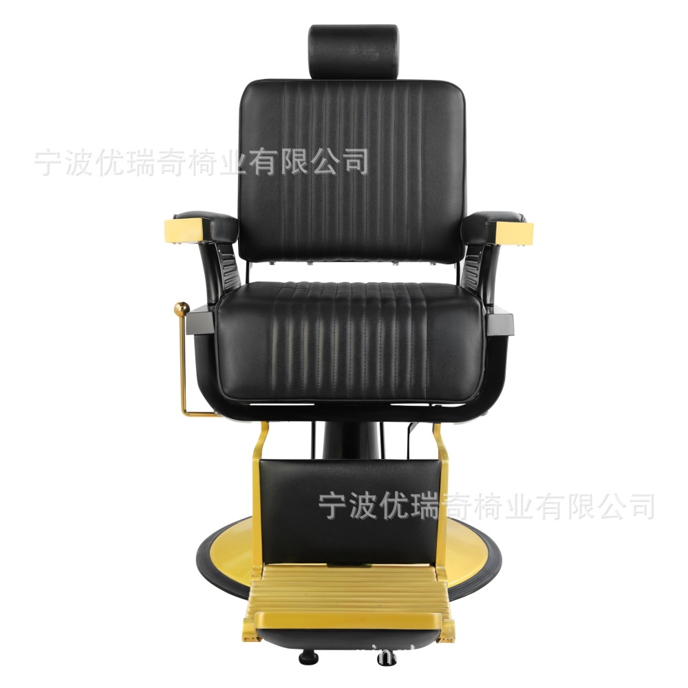 Silla de peluquero dorada de comercio exterior, silla de barbería de acero inoxidable, cómoda silla de peluquería, silla giratoria de aseo, nuevo producto, silla de peluquería