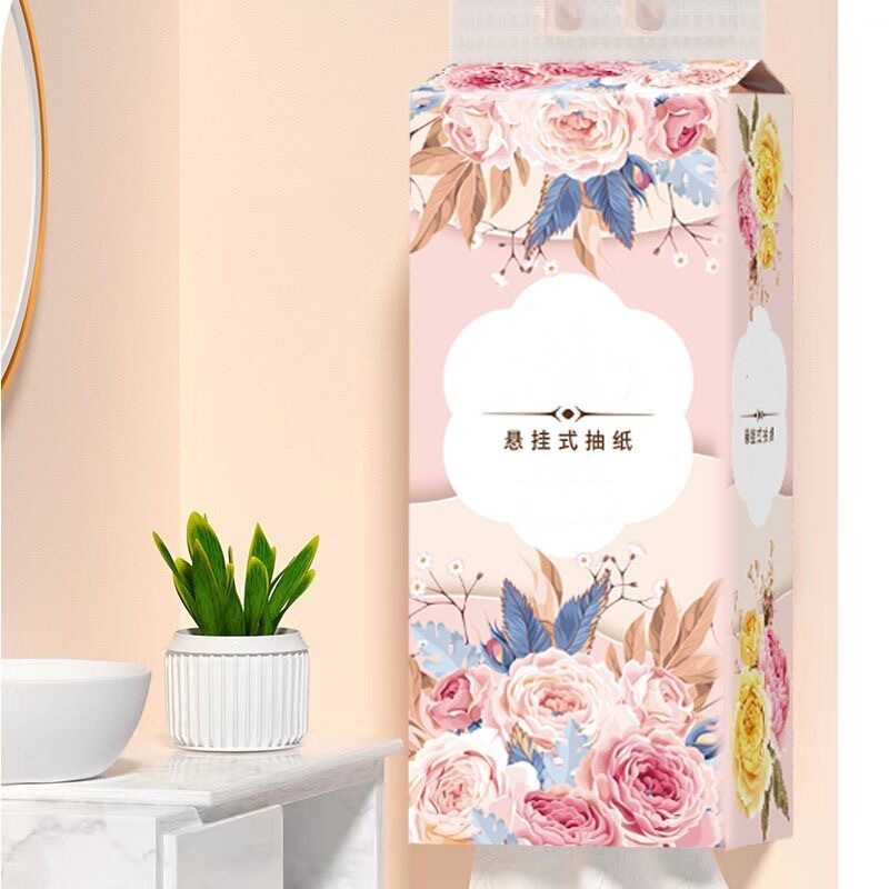 2 Packs X 1000 Sheets/Pack Hanging Toilet Paper Wall-Mounted Bottom Pull-Out Toilet Paper Large Pack for Household Use Affordable Hand Wiping