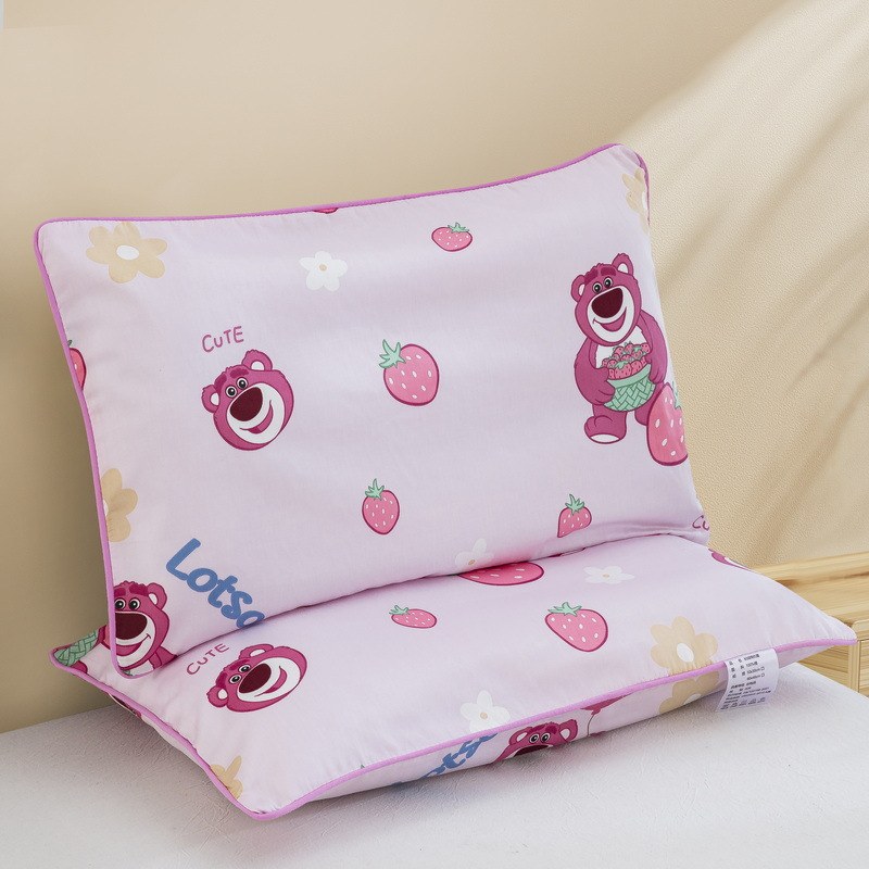Almohada para niños de jardín de infantes AB cara Almohada de terciopelo de guisantes de algodón Almohada de almohada desmontable para niños de uno a diez años