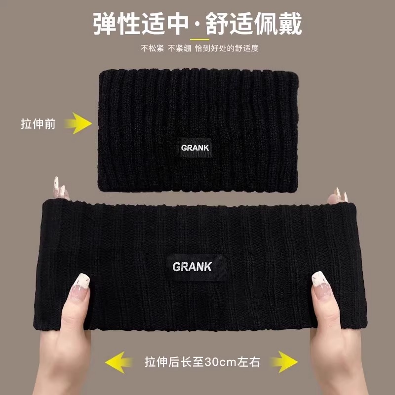 Diadema de punto de lana de moda, nueva diadema, protector de la frente, frente, frente, frente, frente, frente, cubierta para la cabeza a prueba de viento, pañuelo de confinamiento cálido para mujer