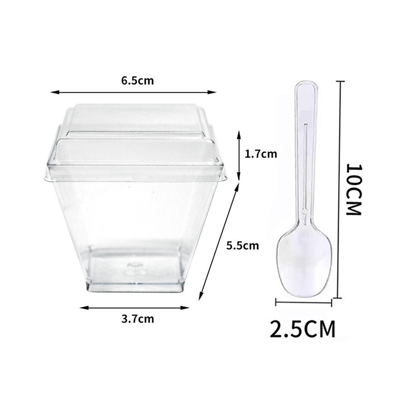 Vaso Desechable Trapezoidal para Postres de 150ml de Plástico Rígido PS Desechable para Helados image 33