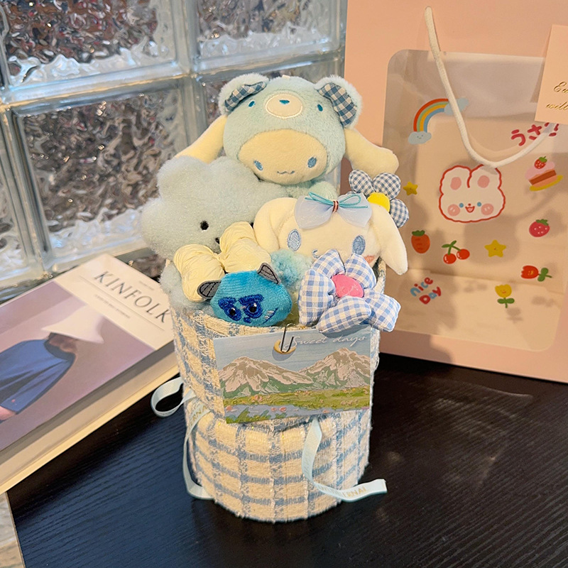 Día de San Valentín regalos creativos muñecas flores diosa muñecas flores acabados muñecas de peluche dibujos animados ramo de Navidad