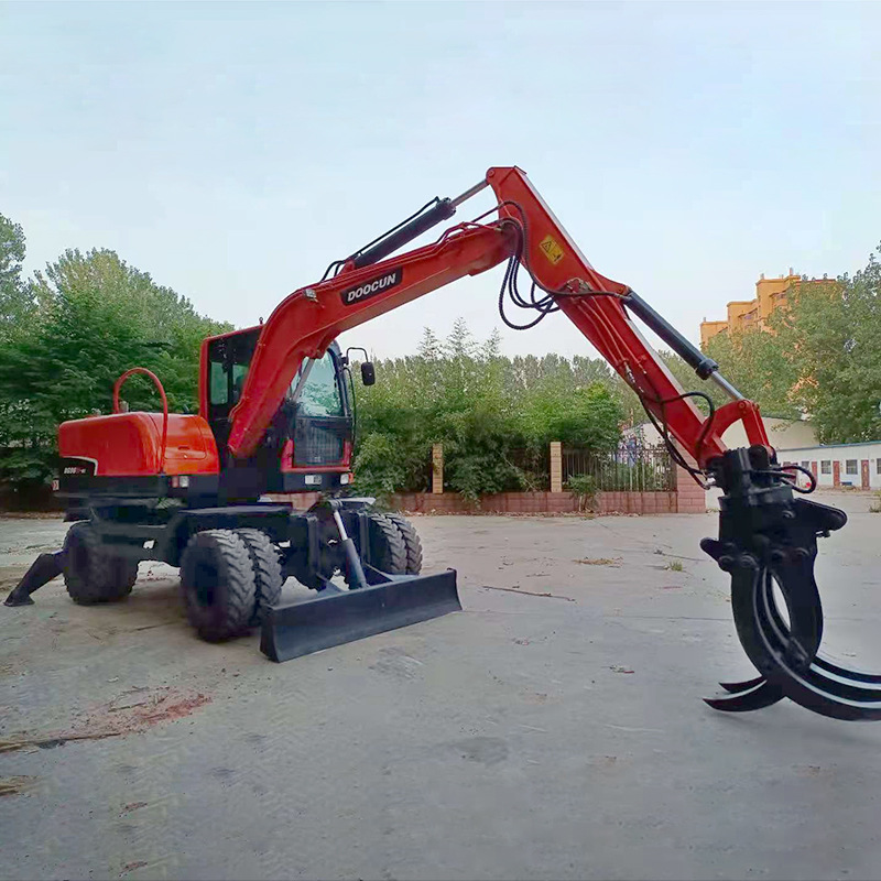 二手轮式抓木机 抓木头 抓秸秆 抓废铁 二手斗川90抓木机