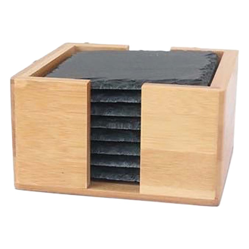 Natural Slate Coaster bar whisky aislamiento negro piedra posavasos pizarra posavasos traje té montaña al por mayor