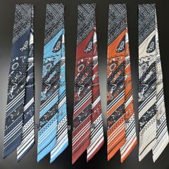 細くて狭い長条の飾りのシルクの布のフランス式の斜紋のシルクの斜めの角のタオルの髪は包みをつけて韓国版の新型のスカーフを飾ります。