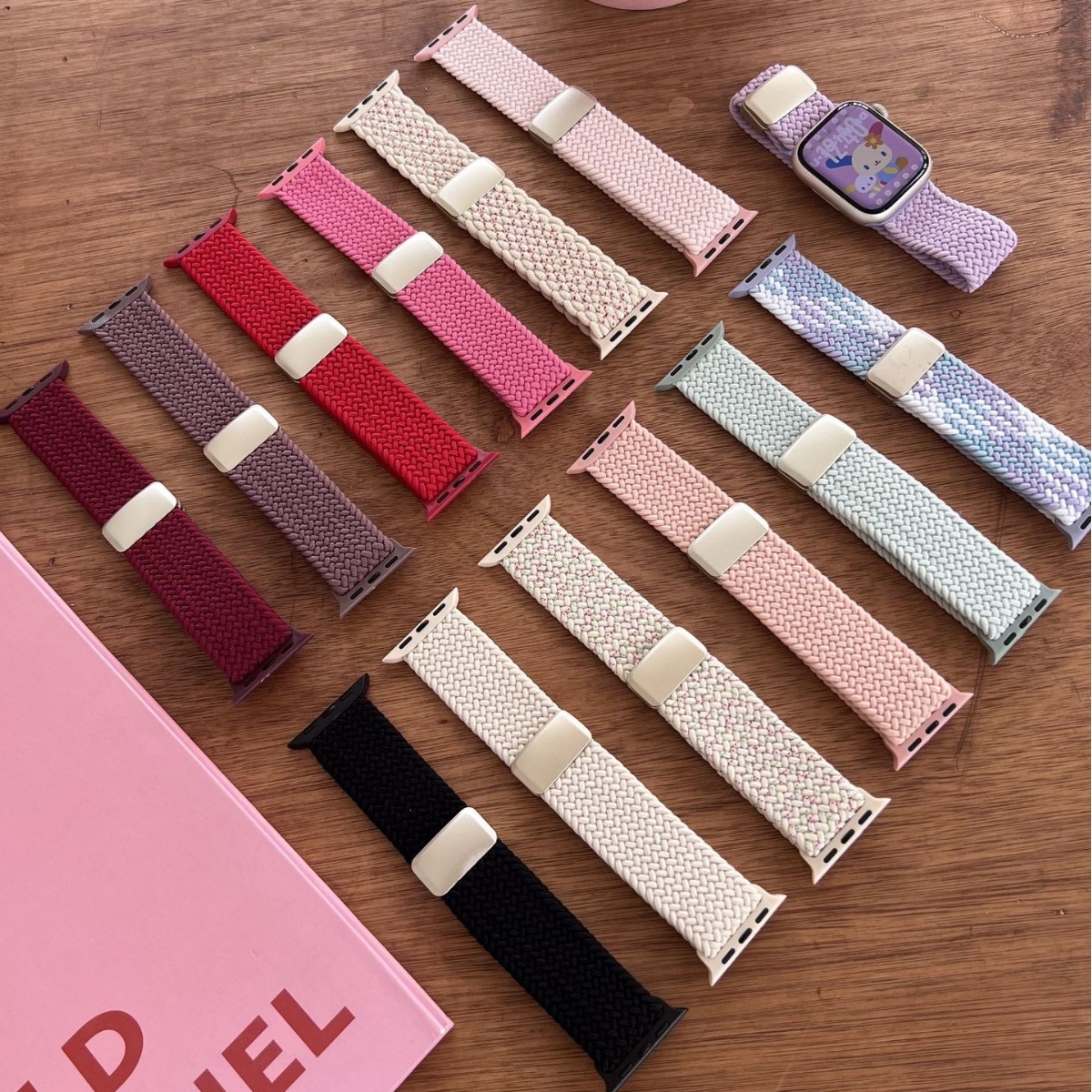 Colorful Magnetic Nylon Woven Watch Strap Suitable for Apple Watch Iwatch11 Generation 987654Ultra/Se