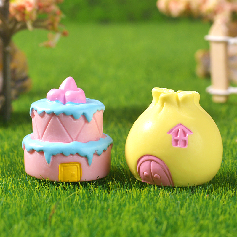 卡通蛋糕屋微景观多肉装饰摆件可爱卡通房子创意蛋糕烘培树脂配件 4