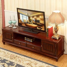 美式复古风实木电视柜收纳储物柜一体卧室主卧落地客厅家用视听柜