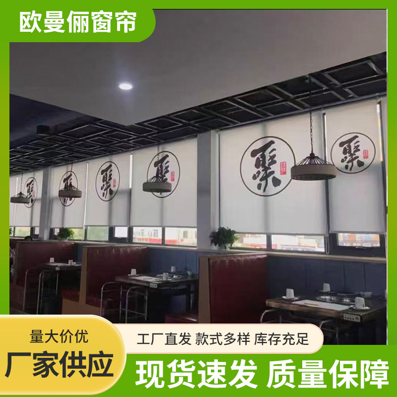 Curtains with Full Blackout, 2025 New Model, No-Drill Installation, Blinds for Bathroom, Sunshade Roller Blinds for Kitchen, Pull-Down Type