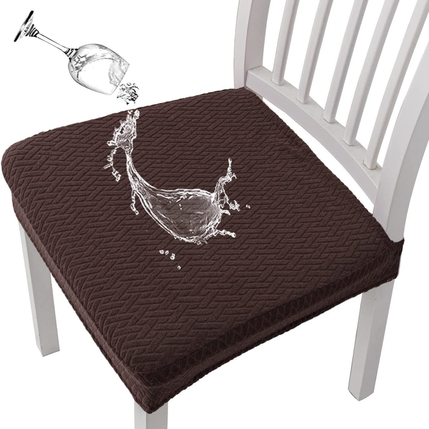 Funda de cojín de silla impermeable jacquard a cuadros largos cuatro estaciones cubierta de silla universal de una pieza cubierta de cojín de silla de hotel