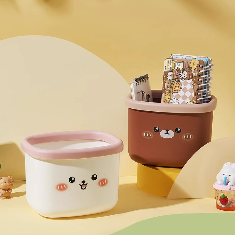 Desktop trash can cute mini cartoon student dormitory desk dining table bedroom bed small size garbage storage box Desktop trash can cute mini cartoon student dormitory desk dining table bedroom bed small size garbage storage box