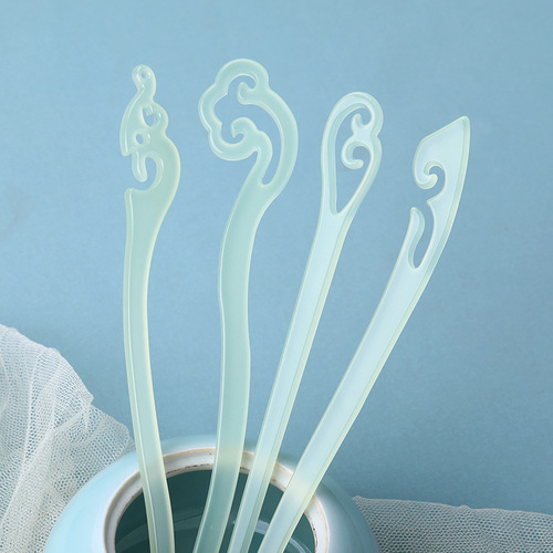Qingshui hairpin, simple and modern acetate hairpin, ancient style hair accessories, hairpin, simple and elegant curled hair, Hanfu headdress for women