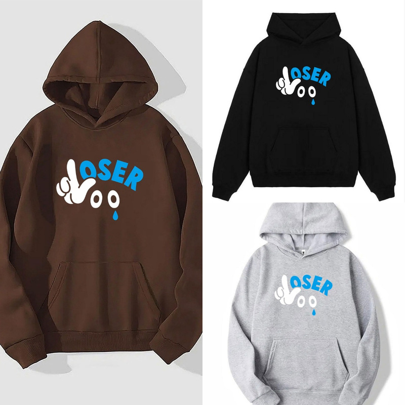 Loser Print Hoodie Cool Hoodies for Men Mens
