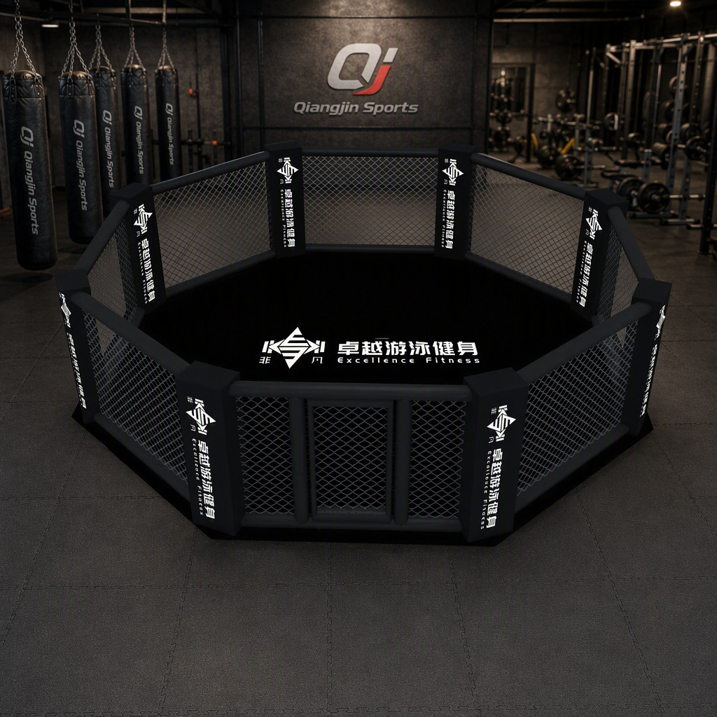 Octagonal cage competition ring, standard landing boxing ring, combat boxing cage with thickened protection
