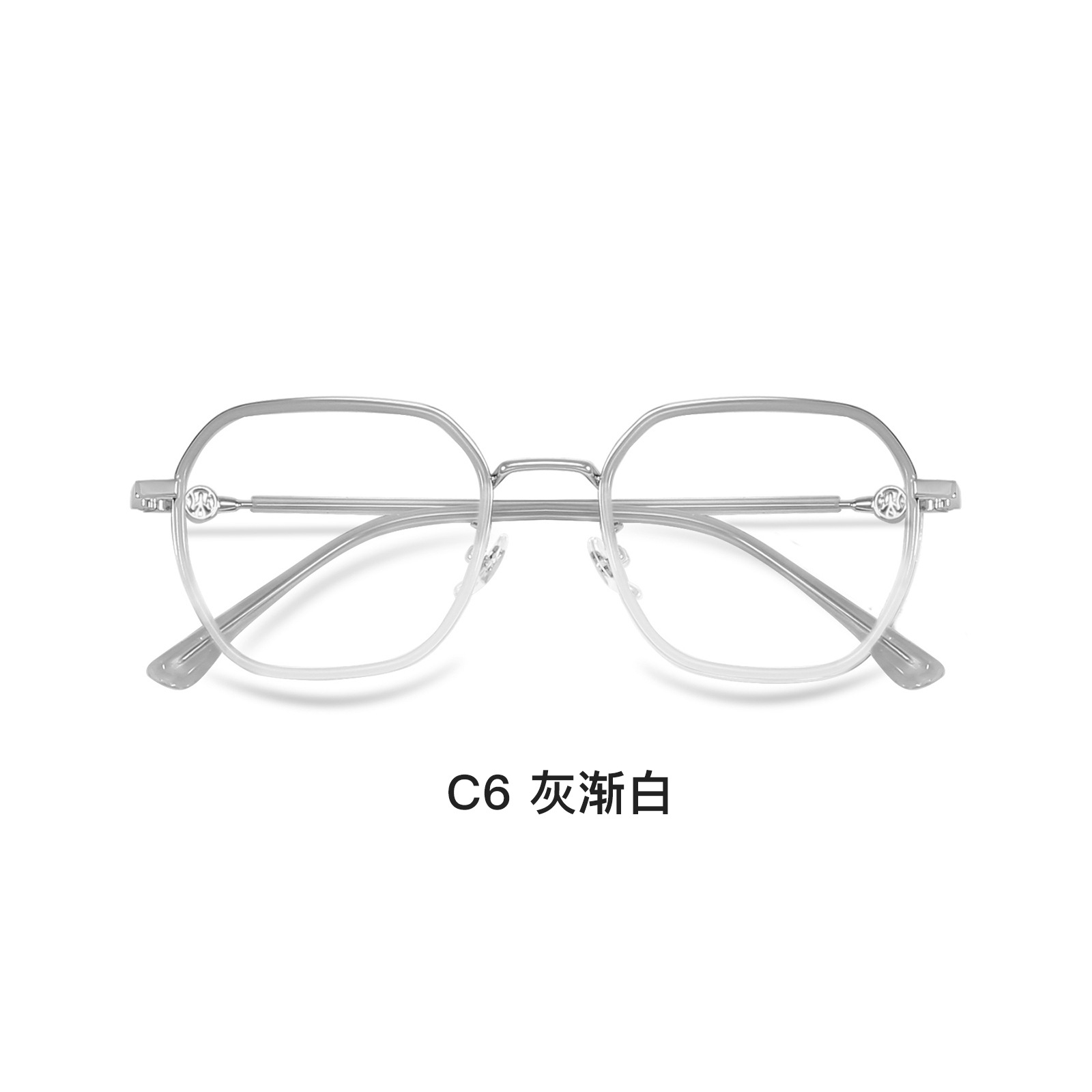 Gafas de miopía retro con montura de plástico dorado, estilo macaron degradado, para niña, poligonales, que iluminan, venta al por mayor en Danyang