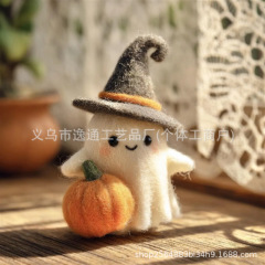 跨境新款Halloween ghosts and pumpkins万圣节毛毡幽灵与南瓜