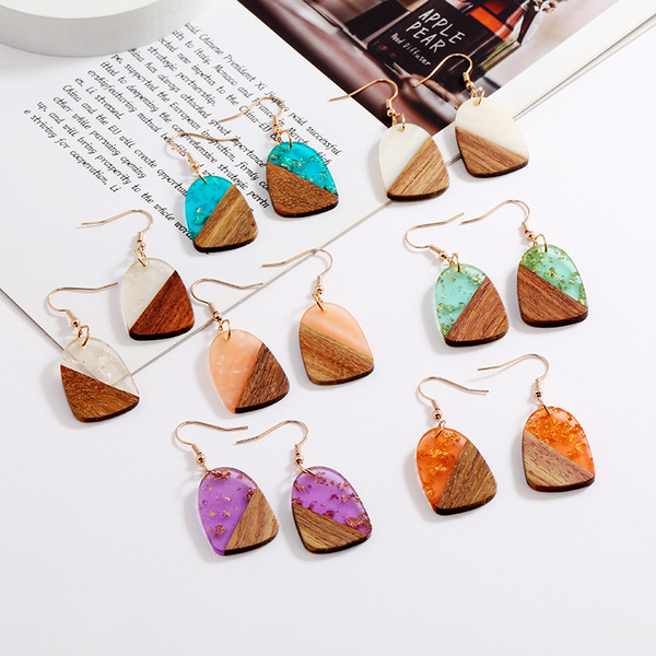retro wooden earrings