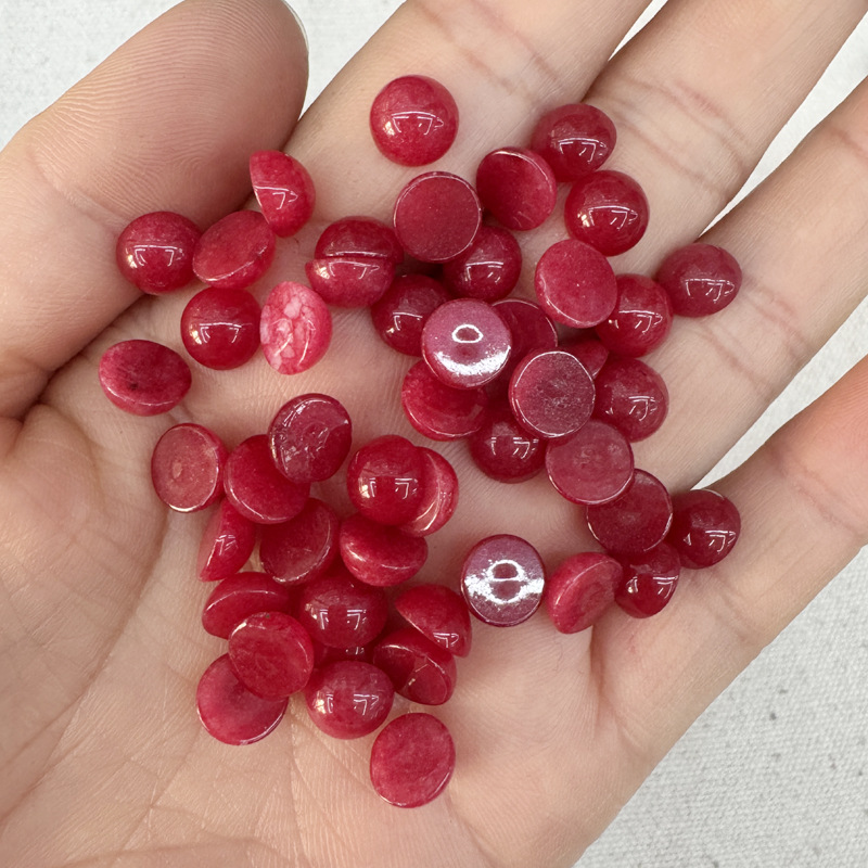 速売通爆金8mm天然石半円形戒面石パッチdiyビーズ部品卸売り