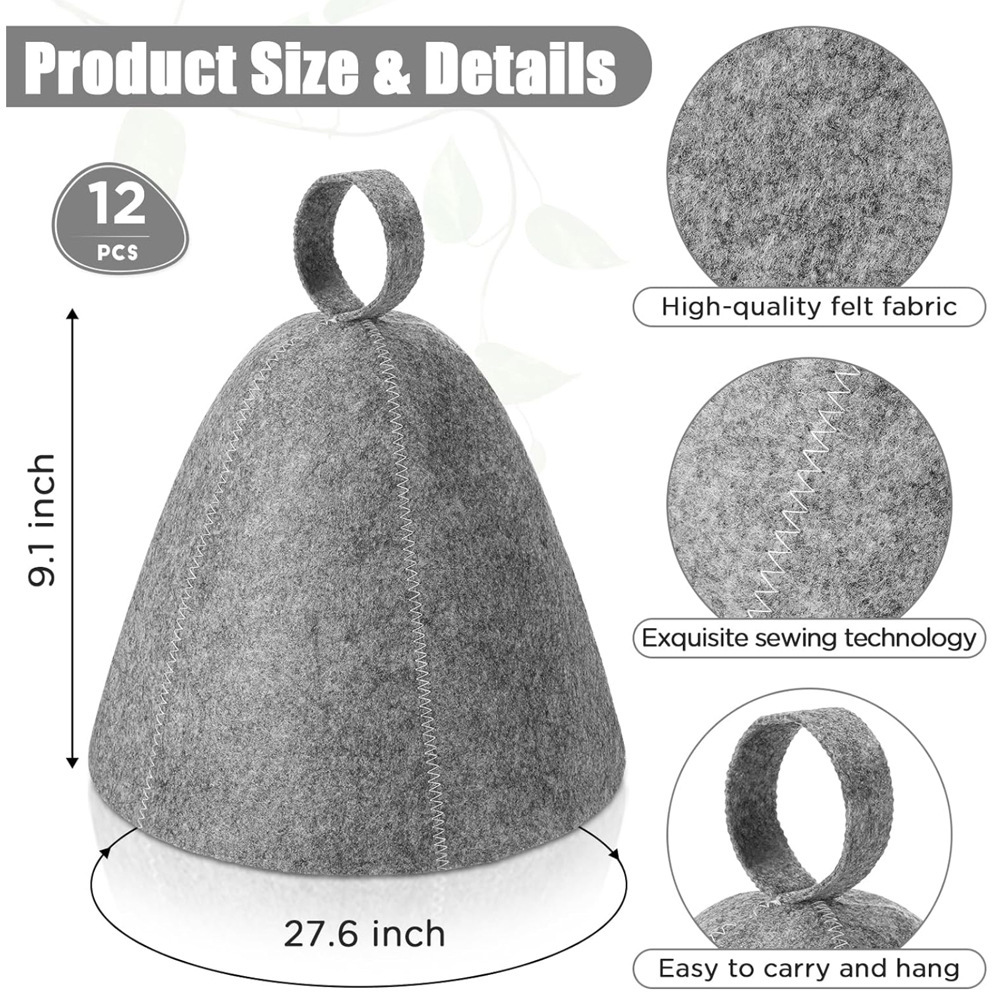 Absorbent Hair Drying Cap For Bathroom And Sauna In Grey_voghion.com