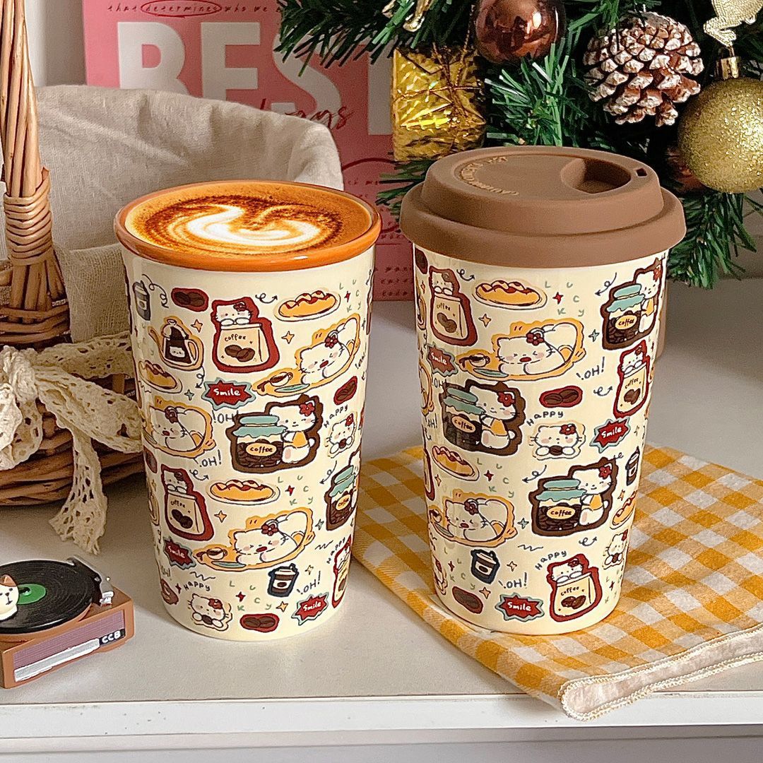 Tazas de cerámica retro tazas de desayuno taza de café taza universal taza de agua regalo de cumpleaños