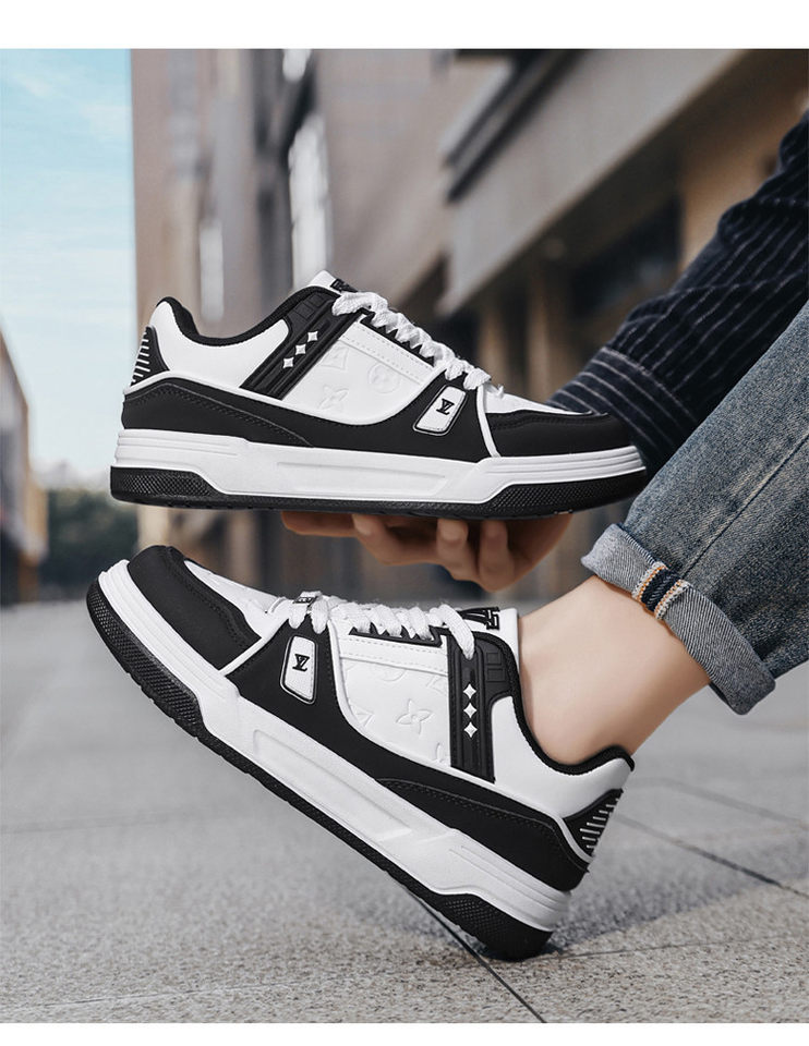 Giày sneaker nam cổ thấp đế dày phối màu, giày thể thao casual dây buộc — G8212 màu trắng, G8212 màu vàng lúa mì, G8212 trắng đen chi tiết 18