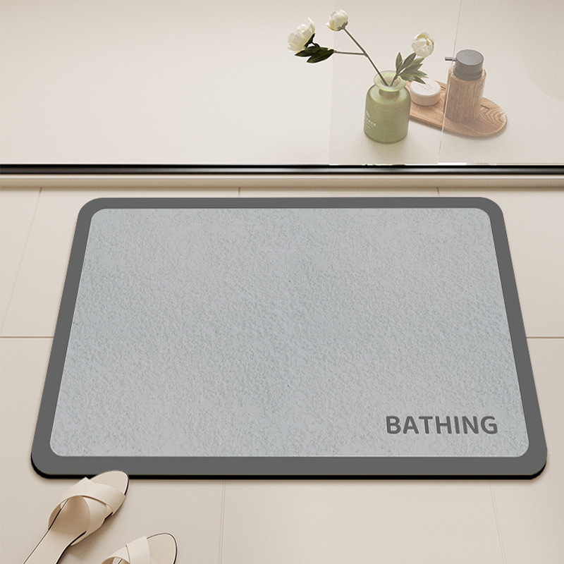 シンプルな珪藻泥フロアマット浴室滑り止めフロアマット吸水速乾フットマット家庭用浴室トイレドアマット|undefined