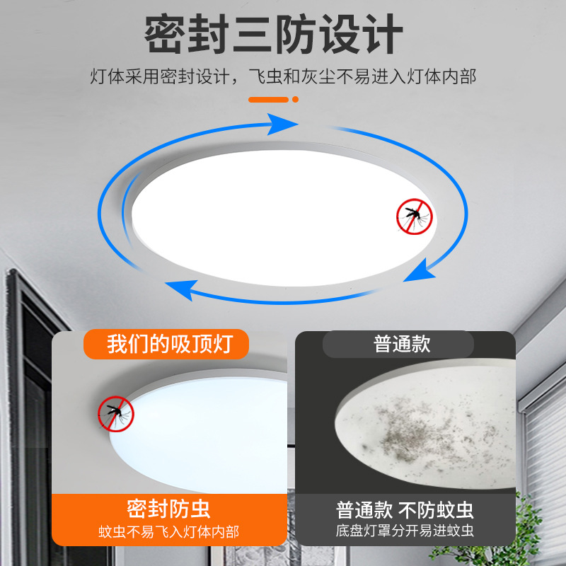 簡約三防吸頂燈超薄圓形臥室燈衛生間陽檯燈廚房走廊中山燈具批發
