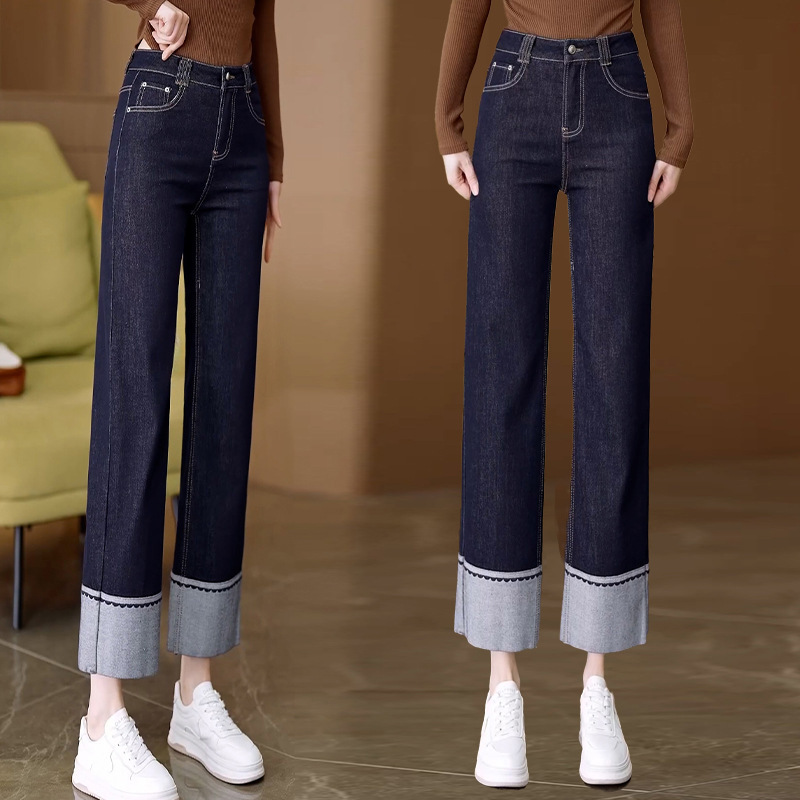 2929 Tannin Blue Narrow Version Curved Hip Lifting Wide Leg Jeans Women's Spring 2025 New All-match Slim-fit Straight Jeans