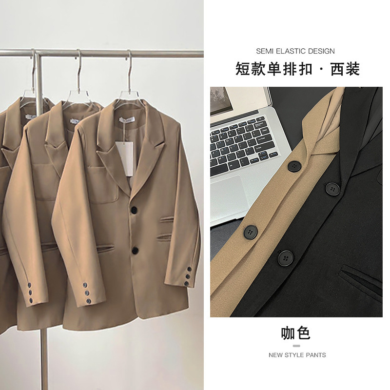 休闲微胖mm英伦复古宽松大码中长款西装过膝风衣外套女秋|undefined