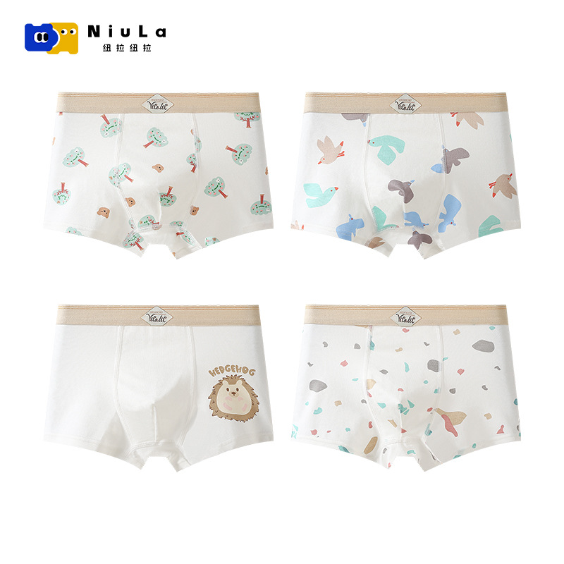 2025 new children's underwear cotton without PP boxer baby shorts birdie series boys' underwear