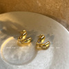 Small design fashionable metal earrings, simple and elegant design, trend of season, double wear, wholesale