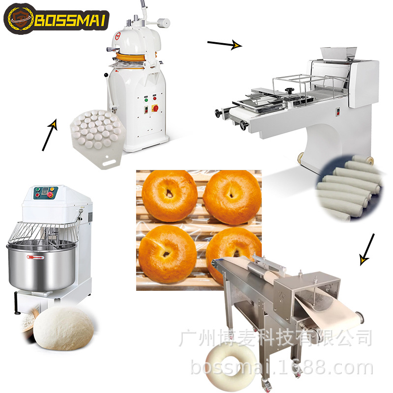 博麦商用面包面团整形机多功能甜甜圈机贝果成型机甜甜圈生产线