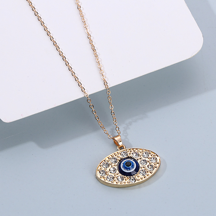 Fashion Devilu0027S Eye Alloy Plating Inlay Rhinestones Womenu0027S Pendant Necklace 1 Piece