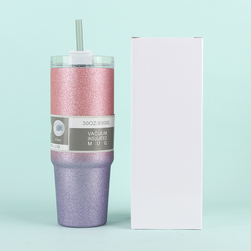 Pintura de diamante 20oz30oz taza de helado de doble capa taza de acero inoxidable aislamiento de viaje en coche taza de café de mantenimiento de frío taza de coche