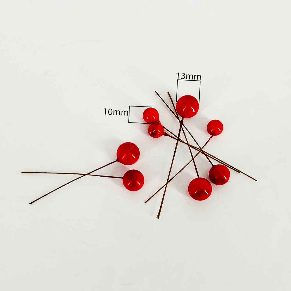 Simulación transfronteriza Navidad bola roja decoración colgante accesorios cuentas de cereza espuma fruta de la fortuna pequeña fruta roja baya