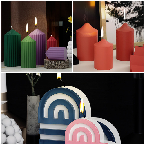 28-piece resin mold, aroma candle mold, striped cut surface cylinder, triangle polygon cone, silicone mold