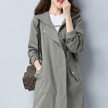 女加大20显瘦上衣胖春秋斤0大码女装加肥中长款风衣外套胖妹妹