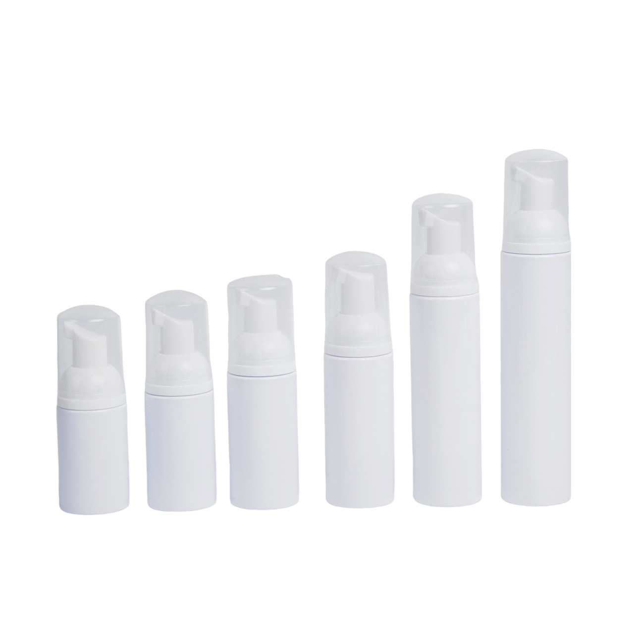 Botella espumosa de mousse de presión transfronteriza 100ml botella de plástico de mascota blanca 30 dientes botella de espuma de limpieza facial portátil