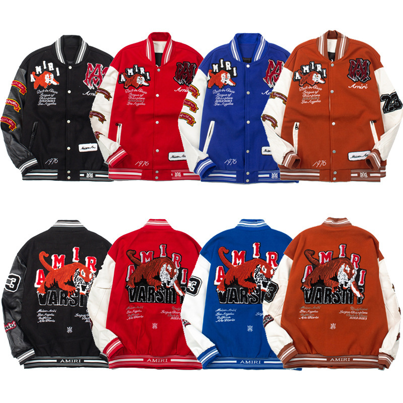 2025 Autumn and Winter New Amiri Sanskrit Logo Embroidered Pattern Jacket, Unisex, Wholesale