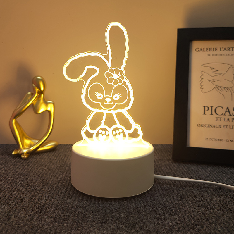 新奇特3d小夜灯卸売り来図創意プレゼントのベッドの上の電気スタンドの越境雰囲気はアクリル製のlogoを決めます。|undefined