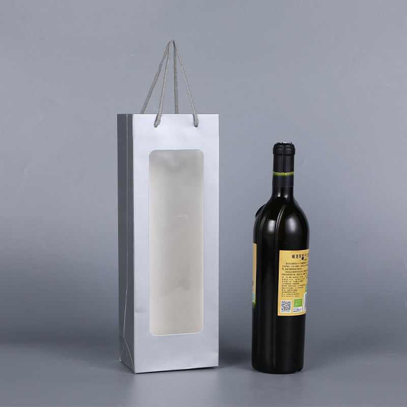 Bolsa de regalo de ventana bolsa de regalo de vino tinto solo bolsa de ventana de flor bolsa de embalaje de champán bolso