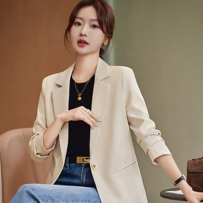 Autumn apricot design classic suit jacket