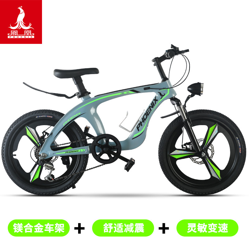Phoenix Magnesium Alloy Mountain Bike, No Installation Required, 20inch 22inch Speed Disc Brake, Student and Children's Bicycle