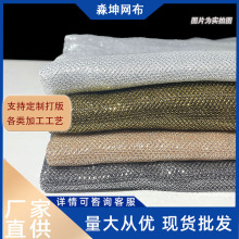 厂家直销亮丝网纱金属丝幻光线布网布高弹力镂空肌理设计轻薄面料