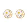 Fresh jewelry, cute earrings from pearl, plant lamp, Aliexpress, flowered, four-leaf clover