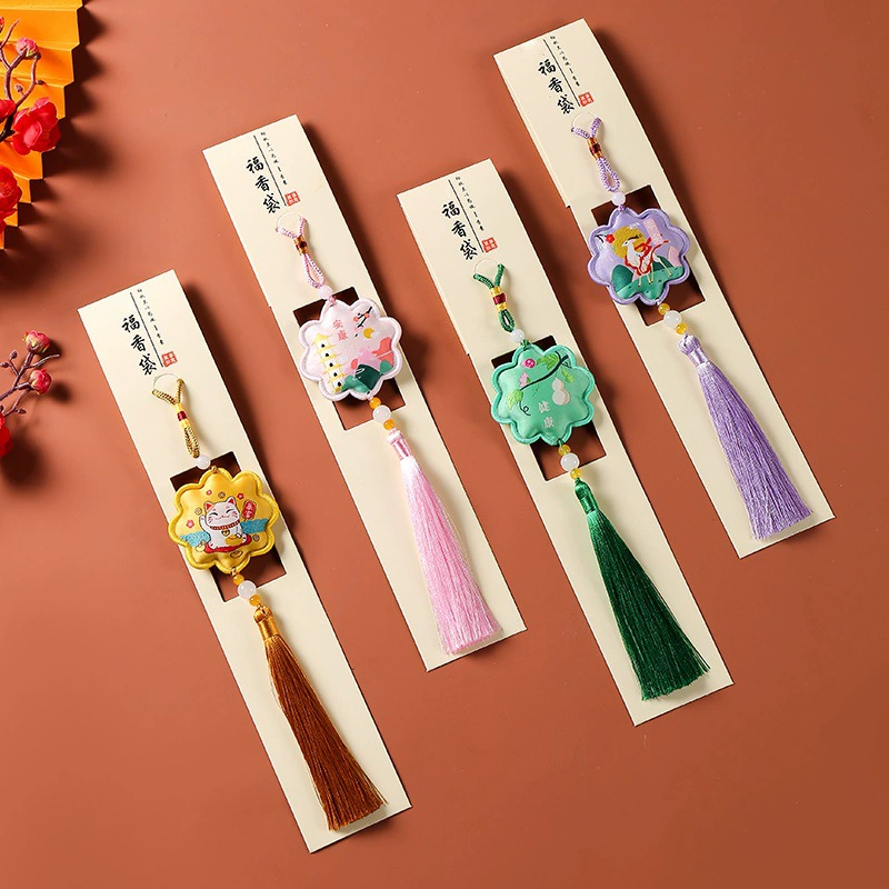 Ароматизированный мешочек с цветочным узором для удачи, амулет мира, портативный мешочек, талисман для автомобиля, небольшой подарок для праздничных мероприятий.