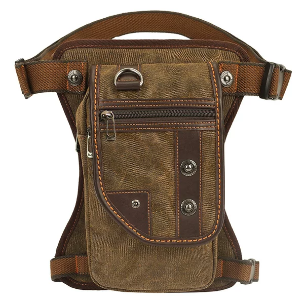 Cross-Border Exclusive Supply of Men's European and American Style Canvas Waist Bags, Outdoor Crossbody Bags, Leg Bags, Sports Chest Bags, and Tactical Waist Bags