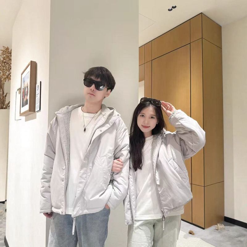 Correct Version in Stock Original Label Goose Men's Double-Sided Wool Fleece Pilot Hooded Jacket Casual Versatile Coat