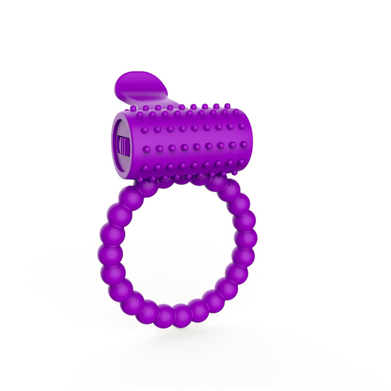 Silicone Vibrating Locking Ring with Prostate Massager, Electric Delay Ring, Purple — detail image 10