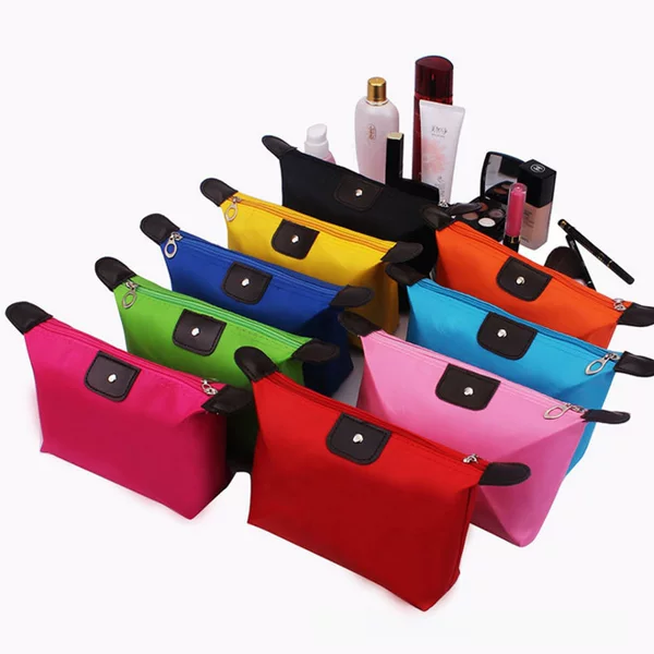 Candy Color Multifunctional Portable Cosmetic Bag Nylon Dumpling Cosmetic Bag Waterproof Storage Toiletries Bag Logo Wholesale